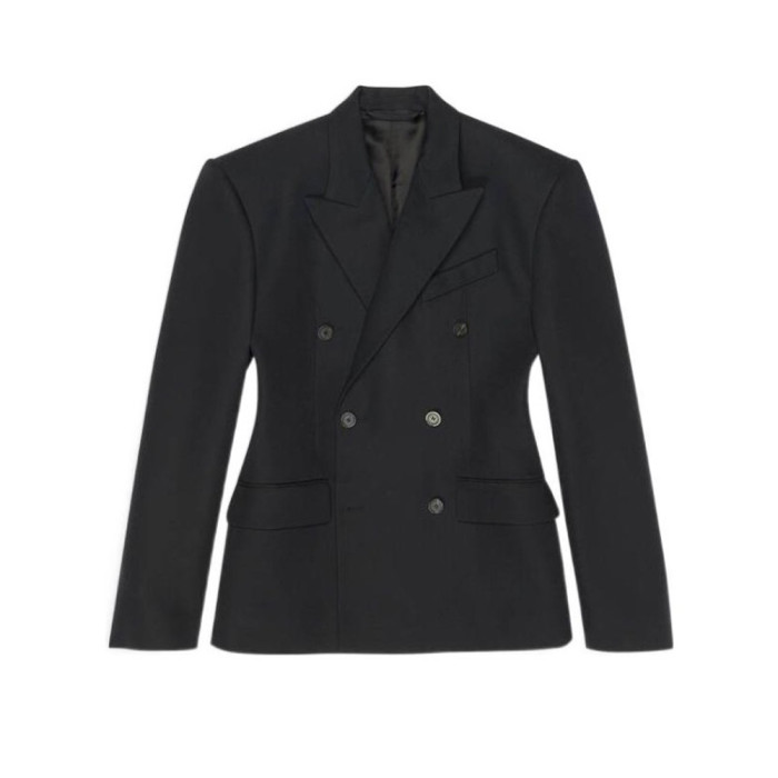 NIGO Balenciaga Men's Women's Spring And Autumn Black Lapel Double Breasted Wool Long Sleeve Fitted Blazer Jacket Ngvp #nigo7249
