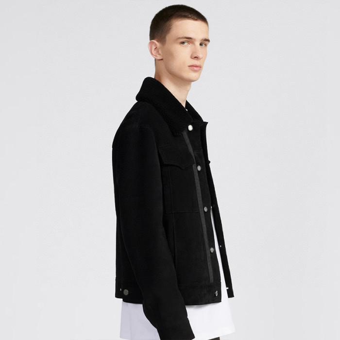 NIGO Dior Men's Autumn And Winter Solid Color Lapel Casual Single Breasted Cowhide Leather Short Jacket Ngvp #nigo7226