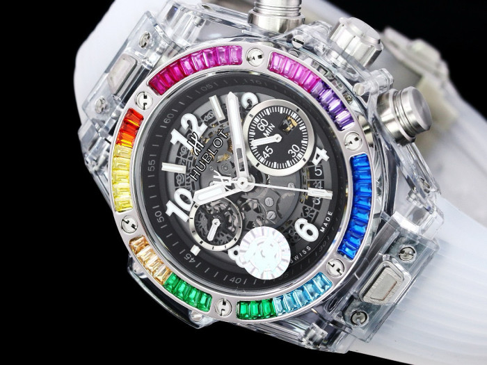 NIGO Hublot Men's Transparent Dial Mechanical Watch 45mm #nigo97384