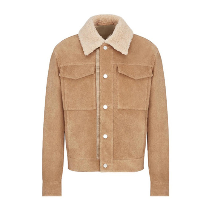 NIGO Dior Men's Autumn And Winter Solid Color Lapel Casual Single Breasted Cowhide Leather Short Jacket Ngvp #nigo7226