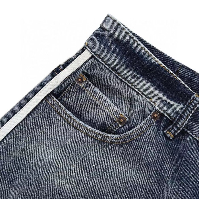NIGO Balenciaga Men's Autumn Blue Loose Stripe Jeans Pants #nigo97396