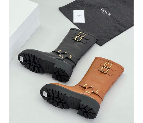 NIGO Celine Women's Bulky Mid Autumn And Winter Solid Color Fashion Round Toe Motorcycle Comfortable Cowhide Short Boots Shoes Ngvp #nigo6954
