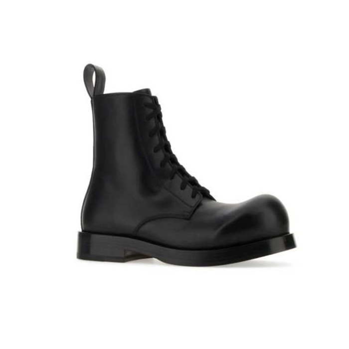 NIGO Bottega Veneta  Men's Spring and Autumn Fashion Cowhide Lace up High Top Casual Shoes Black Short Boots Ngvp #nigo7319