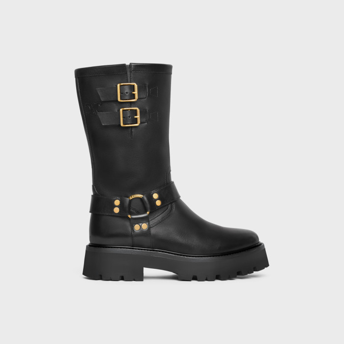 NIGO Celine Women's Bulky Mid Autumn And Winter Solid Color Fashion Round Toe Motorcycle Comfortable Cowhide Short Boots Shoes Ngvp #nigo6954