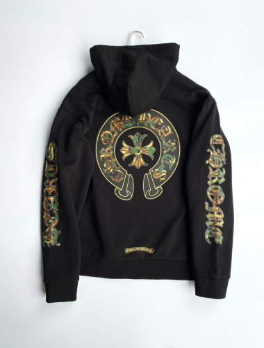 NIGO Chrome Hearts Men's Autumn Black Hooded Sweatshirt Pullover Casual Sweatpants Set Suit #nigo97426