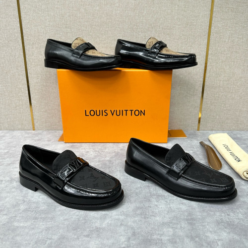 NIGO Louis Vuitton Men's Monogrammed Tech Fabric With Leather Fabric Loafers Shoes #nigo97458