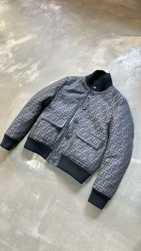 NIGO Fendi Men's Blouson FF Jacquard Fabric Winter Logo Printed Single Breasted Zip Jacket #nigo97458