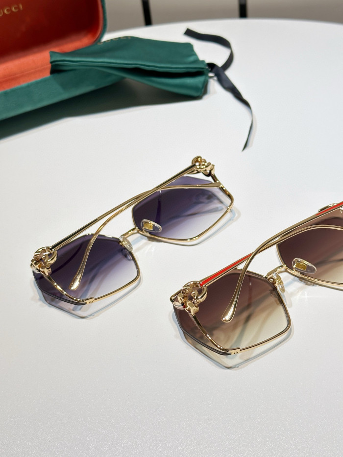 NIGO Gucci Oversized Frame Thin Legs Alloy Irregular Shape Sunglasses Glasses Eyeglasses #nigo97465