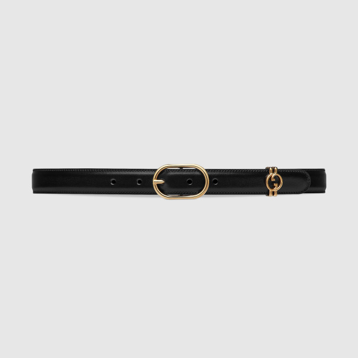 NIGO Gucci Women's Leather Belt With Round Interlocking G Width 2.5cm  #nigo97479