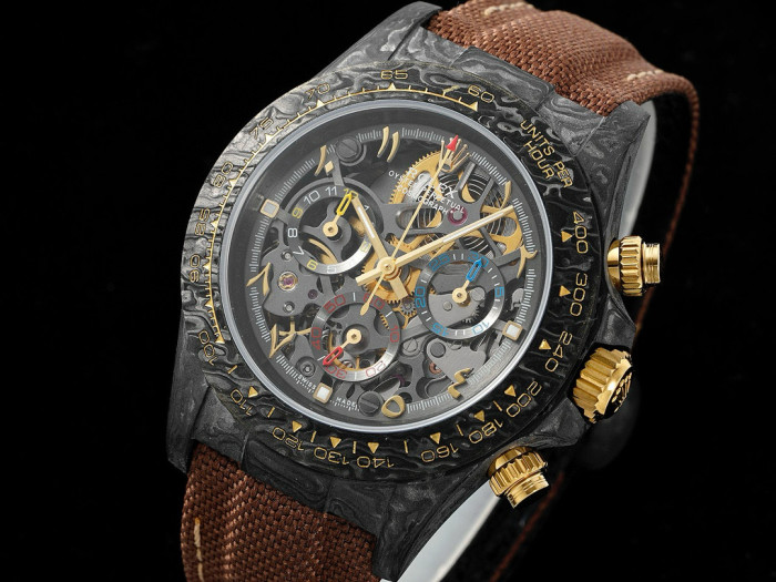 NIGO Rolex Men's Matte Black Skeleton Dial Mechanical Watch #nigo97467