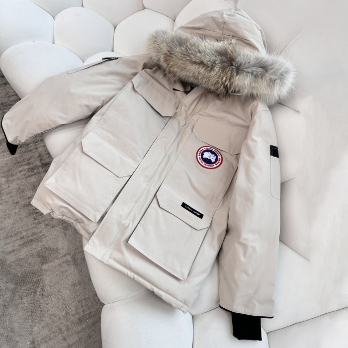 NIGO Canada Goose Men's Winter Solid Colour Velcro Zip Hooded Puffer Down Jacket #nigo97487