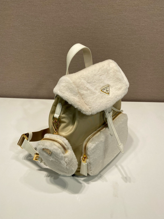 NIGO Prada Women's Wool Nylon Patchwork Shoulder Backpack Bag Bags #nigo97482