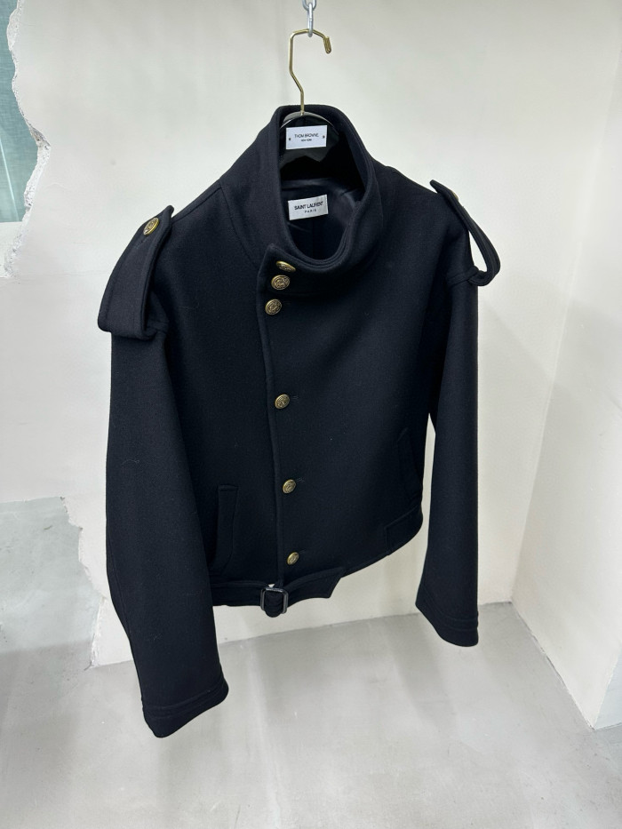 NIGO Saint Laurent Men's Spring And Fall Solid Color Wool Lapel Single-Breasted Loose Jacket Long-Sleeved Coat Ngvp #nigo7358