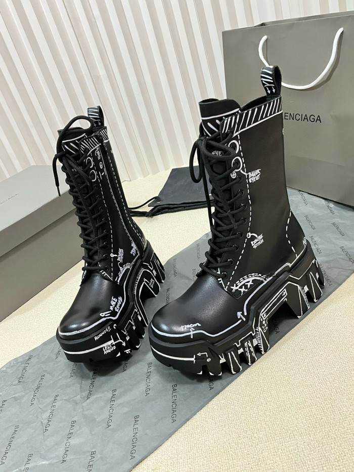 Balenciaga Women's Bulldozer Lace-Up Boot In Black Ngvp #nigo6593
