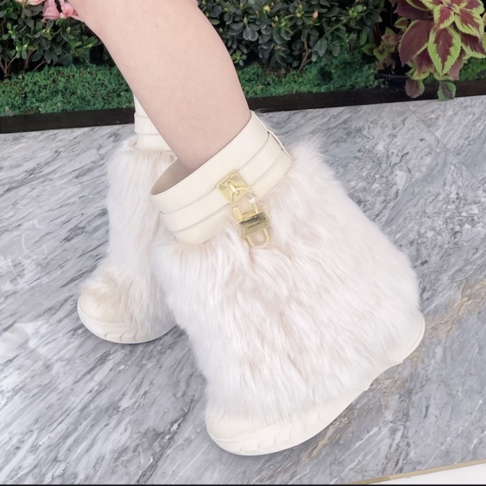 NIGO Givenchy Women's Winter Thick Sole Cowhide Shark Lock Locomotive Boots Shoes #nigo97571