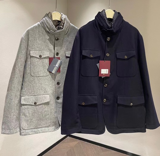 NIGO Montecore X Loro Piana Rain System Men's Winter Wool Tweed Fabric Hidden Hooded Puffer Down Jacket #nigo97595