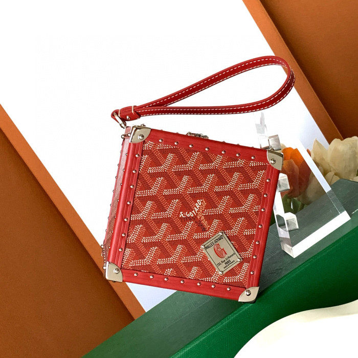 NIGO GOYARD Dé Trunk Bag Leather Cube Shaped Tote Bags #nigo97582