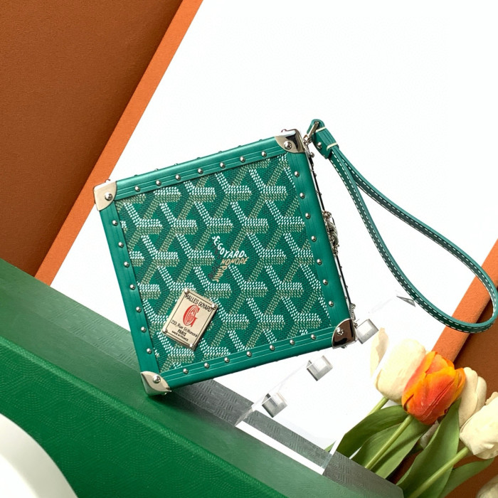 NIGO GOYARD Dé Trunk Bag Leather Cube Shaped Tote Bags #nigo97582