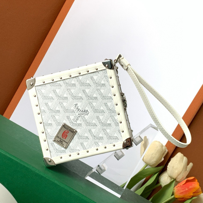 NIGO GOYARD Dé Trunk Bag Leather Cube Shaped Tote Bags #nigo97582