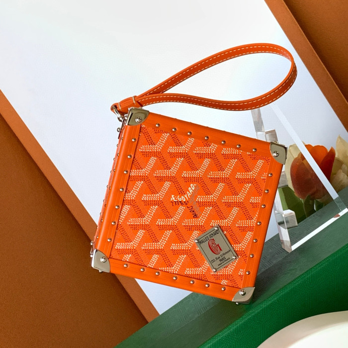 NIGO GOYARD Dé Trunk Bag Leather Cube Shaped Tote Bags #nigo97582