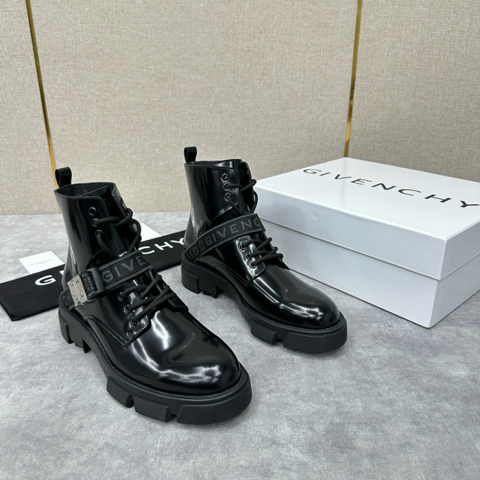 NIGO Givenchy Men's Winter Shiny Leather Brushed Cowhide High Top Boots Shoes #nigo97652