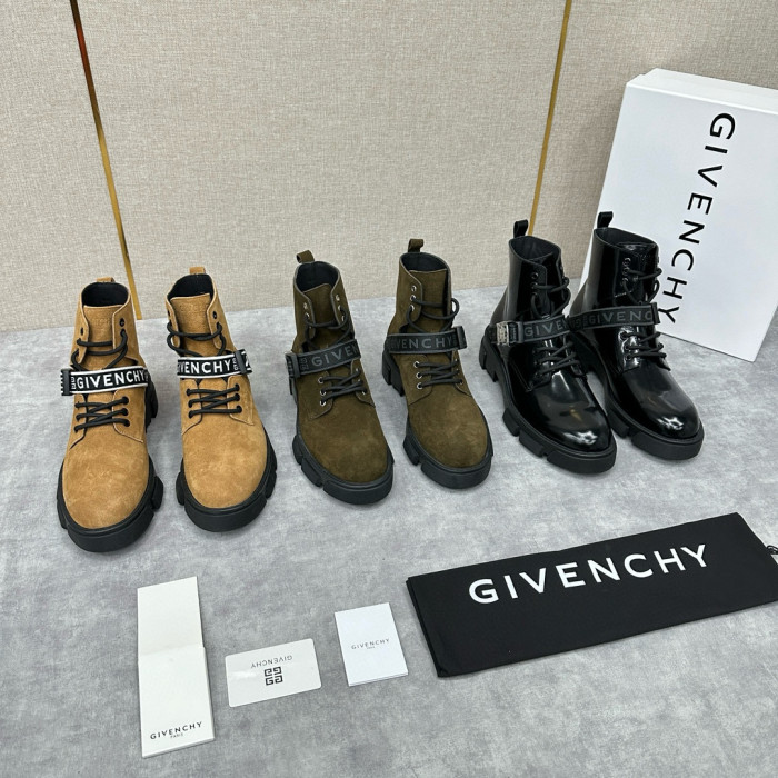 NIGO Givenchy Men's Winter Shiny Leather Brushed Cowhide High Top Boots Shoes #nigo97652