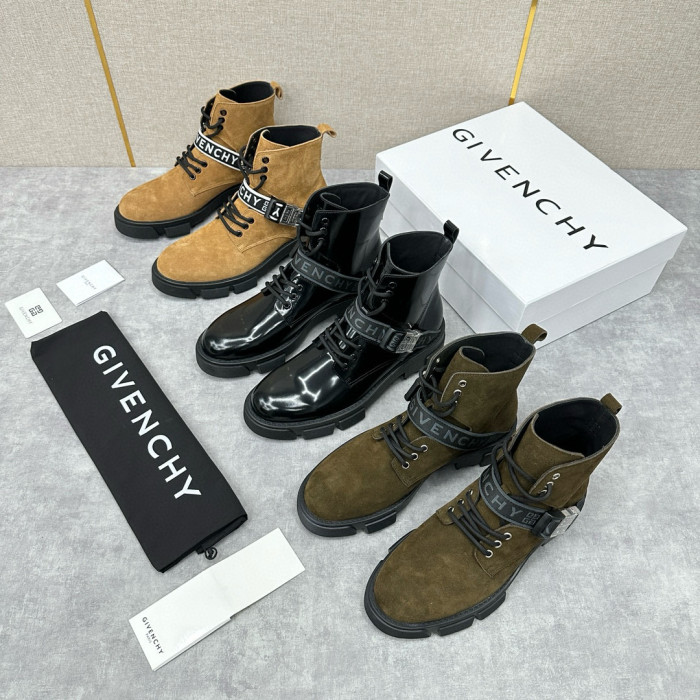 NIGO Givenchy Men's Winter Shiny Leather Brushed Cowhide High Top Boots Shoes #nigo97652