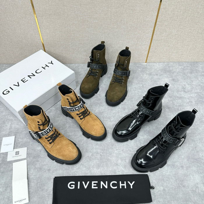NIGO Givenchy Men's Winter Shiny Leather Brushed Cowhide High Top Boots Shoes #nigo97652