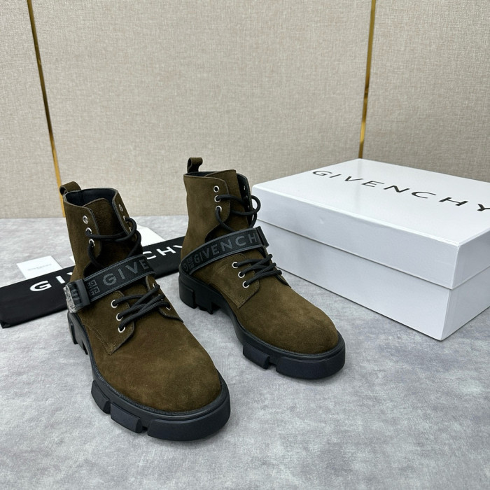 NIGO Givenchy Men's Winter Shiny Leather Brushed Cowhide High Top Boots Shoes #nigo97652