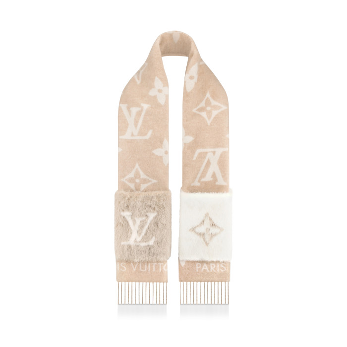 NIGO Louis Vuitton Cold Reykjavik Scarf Med Monogram I Kashmir Med Dobbel Lomme I Mink Og Kashmir For Kvinner #nigo97648