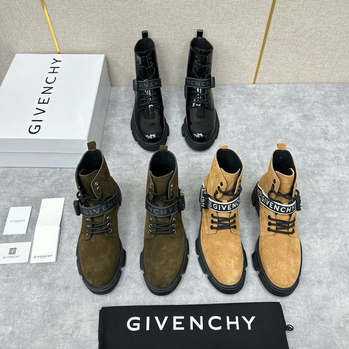 NIGO Givenchy Men's Winter Shiny Leather Brushed Cowhide High Top Boots Shoes #nigo97652