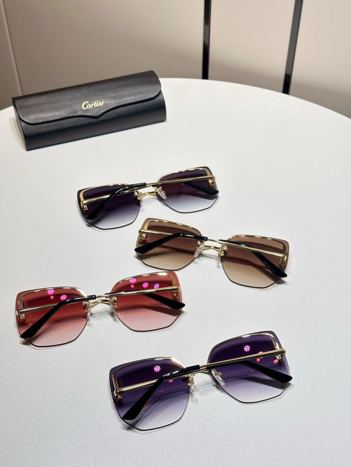 NIGO Cartier Men's Lens Legs Letter Logo Metal Irregular Shape Rimless Sunglasses Glasses Eyeglasses #nigo97667