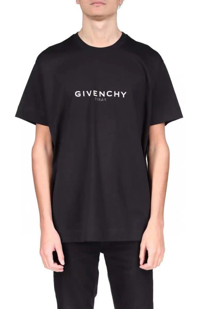 NIGO Givenchy Men's Summer Black Round Neck Short Sleeve Reverse Slim Fit T-shirt In Cotton #nigo97669