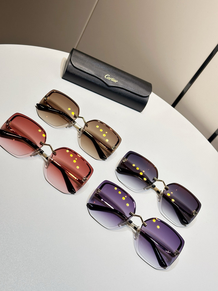 NIGO Cartier Men's Lens Legs Letter Logo Metal Irregular Shape Rimless Sunglasses Glasses Eyeglasses #nigo97667