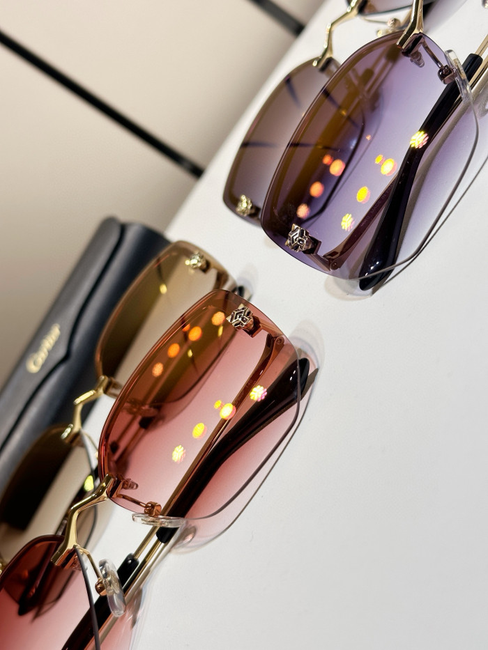 NIGO Cartier Men's Lens Legs Letter Logo Metal Irregular Shape Rimless Sunglasses Glasses Eyeglasses #nigo97667