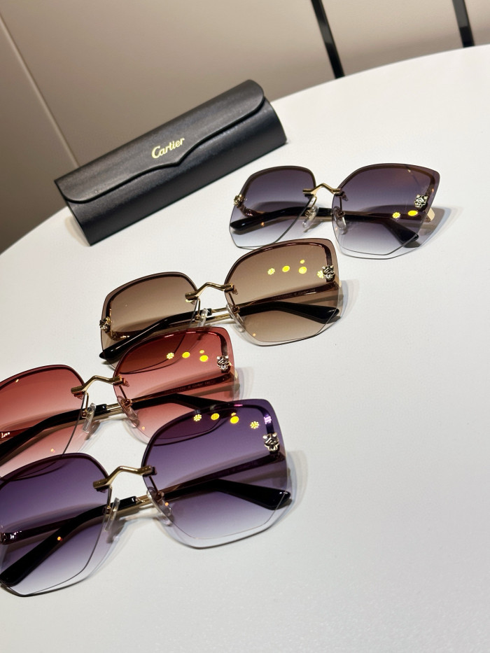 NIGO Cartier Men's Lens Legs Letter Logo Metal Irregular Shape Rimless Sunglasses Glasses Eyeglasses #nigo97667