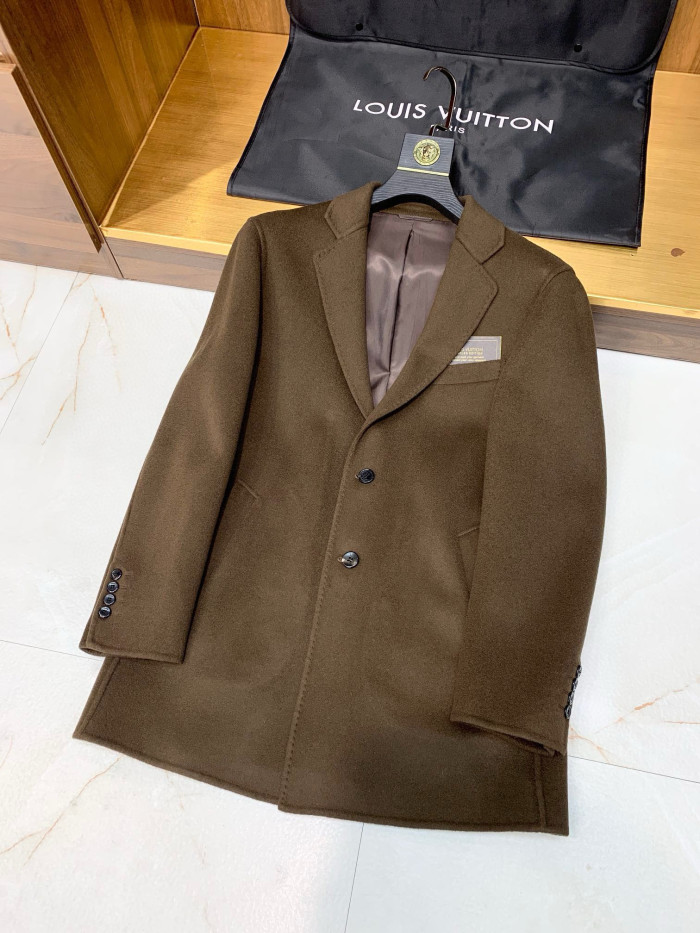 NIGO Louis Vuitton Men's Mid Length Winter Double Faced Wool And Cashmere Single Breasted Coat Jacket #nigo97696