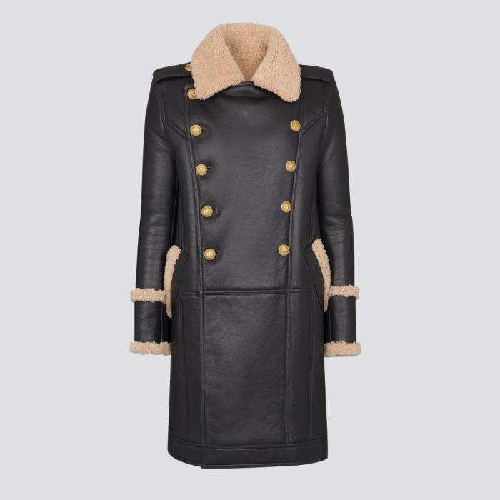 NIGO Balmain Men's Winter Solid Color Double Breasted Lapel Fashion Long Fit Fur Coat Ngvp #nigo7427