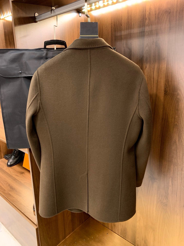 NIGO Louis Vuitton Men's Mid Length Winter Double Faced Wool And Cashmere Single Breasted Coat Jacket #nigo97696