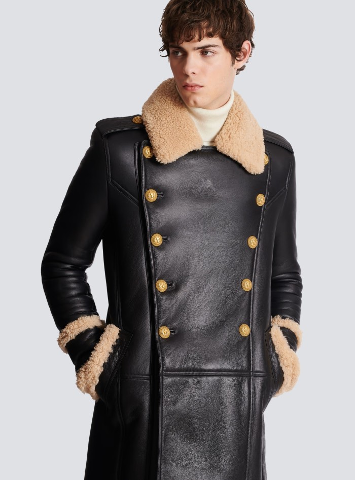 NIGO Balmain Men's Winter Solid Color Double Breasted Lapel Fashion Long Fit Fur Coat Ngvp #nigo7427