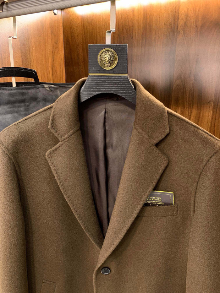NIGO Louis Vuitton Men's Mid Length Winter Double Faced Wool And Cashmere Single Breasted Coat Jacket #nigo97696