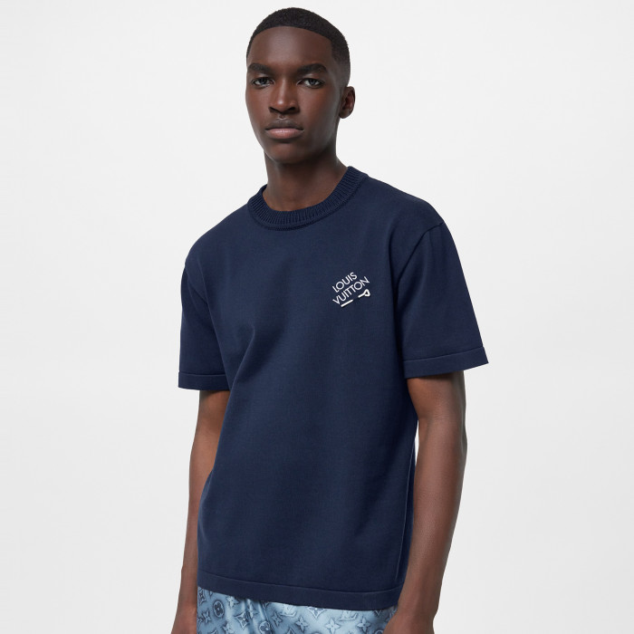 NIGO Louis Vuitton Men's Summer Embroidered Logo Round Neck Cotton Short Sleeve T-Shirt #nigo97695