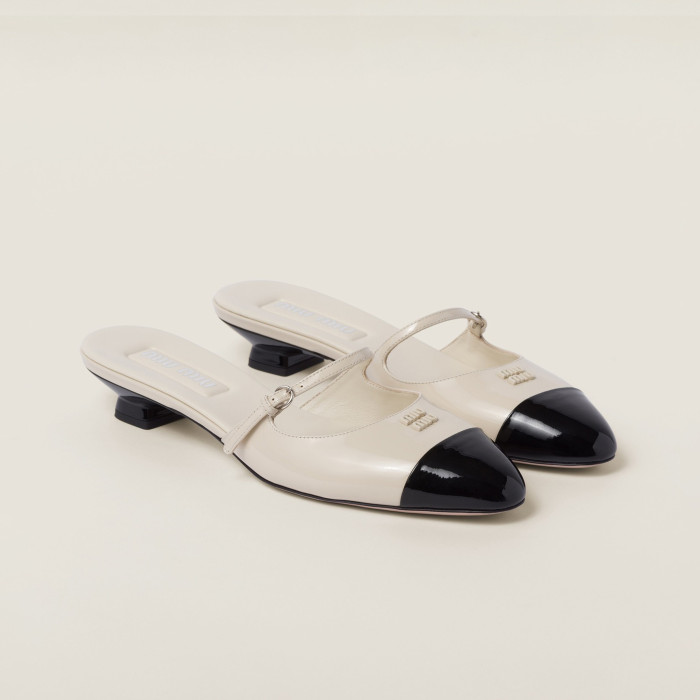 NIGO MiuMiu Women's Two Tone Leather Sheepskin Sandals Slippers Shoes #nigo97698