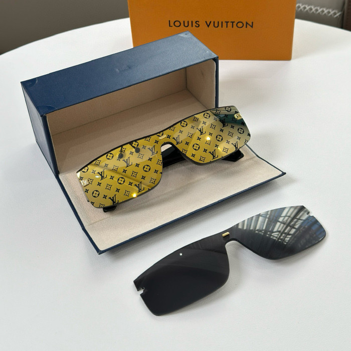 NIGO Louis Vuitton LV Speed Mask Men's Logo Decorative Temples Irregularly Shaped Sunglasses Glasses #nigo97726