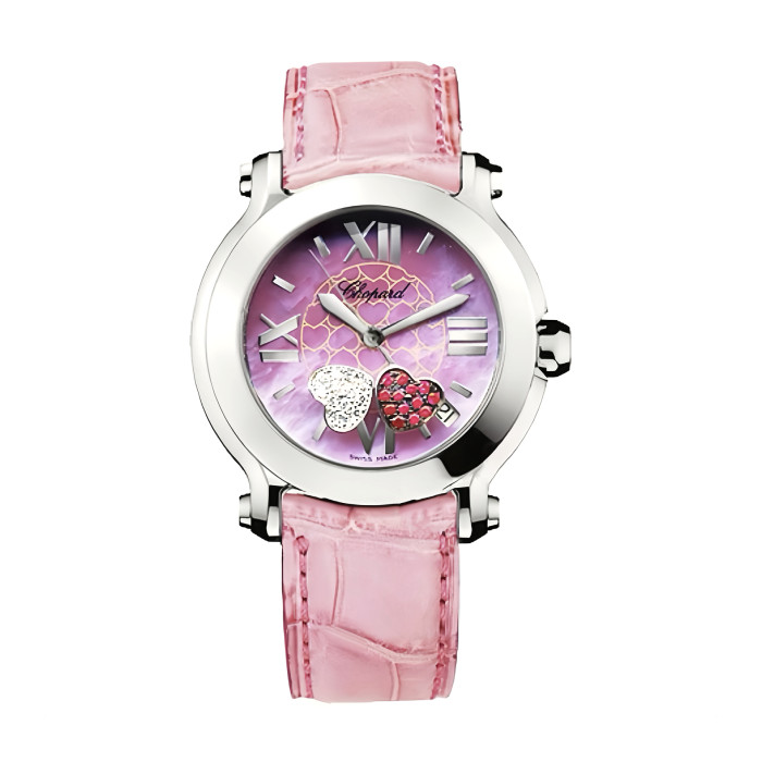 NIGO Chopard Women's Pink Strap Diamond Bezel Mechanical Watch #nigo97727