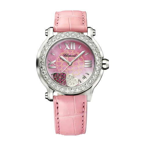 NIGO Chopard Women's Pink Strap Diamond Bezel Mechanical Watch #nigo97727