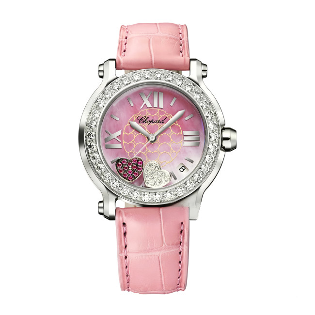 NIGO Chopard Women's Pink Strap Diamond Bezel Mechanical Watch #nigo97727