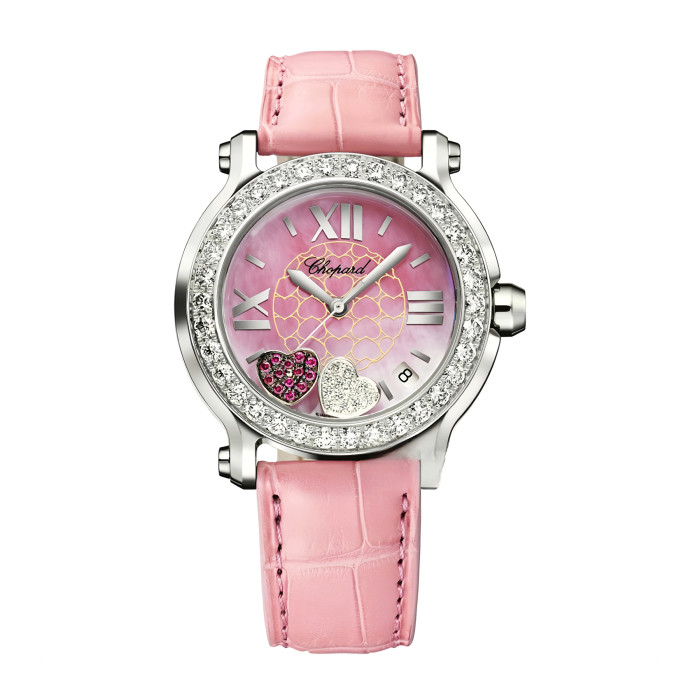 NIGO Chopard Women's Pink Strap Diamond Bezel Mechanical Watch #nigo97727