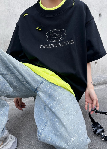 NIGO Balenciaga Men's Summer Fake 2 Piece Colour Block Cotton Round Neck Short Sleeve T-Shirt #nigo97735
