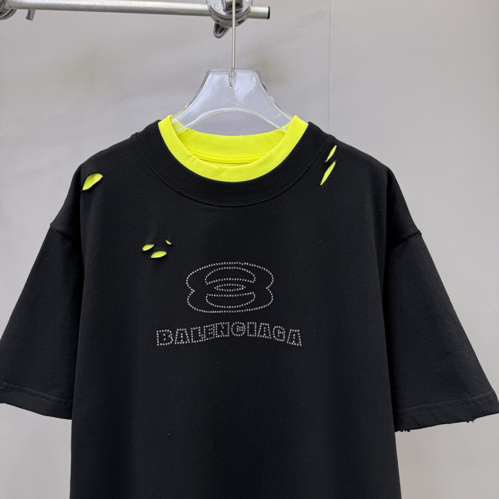 NIGO Balenciaga Men's Summer Fake 2 Piece Colour Block Cotton Round Neck Short Sleeve T-Shirt #nigo97735